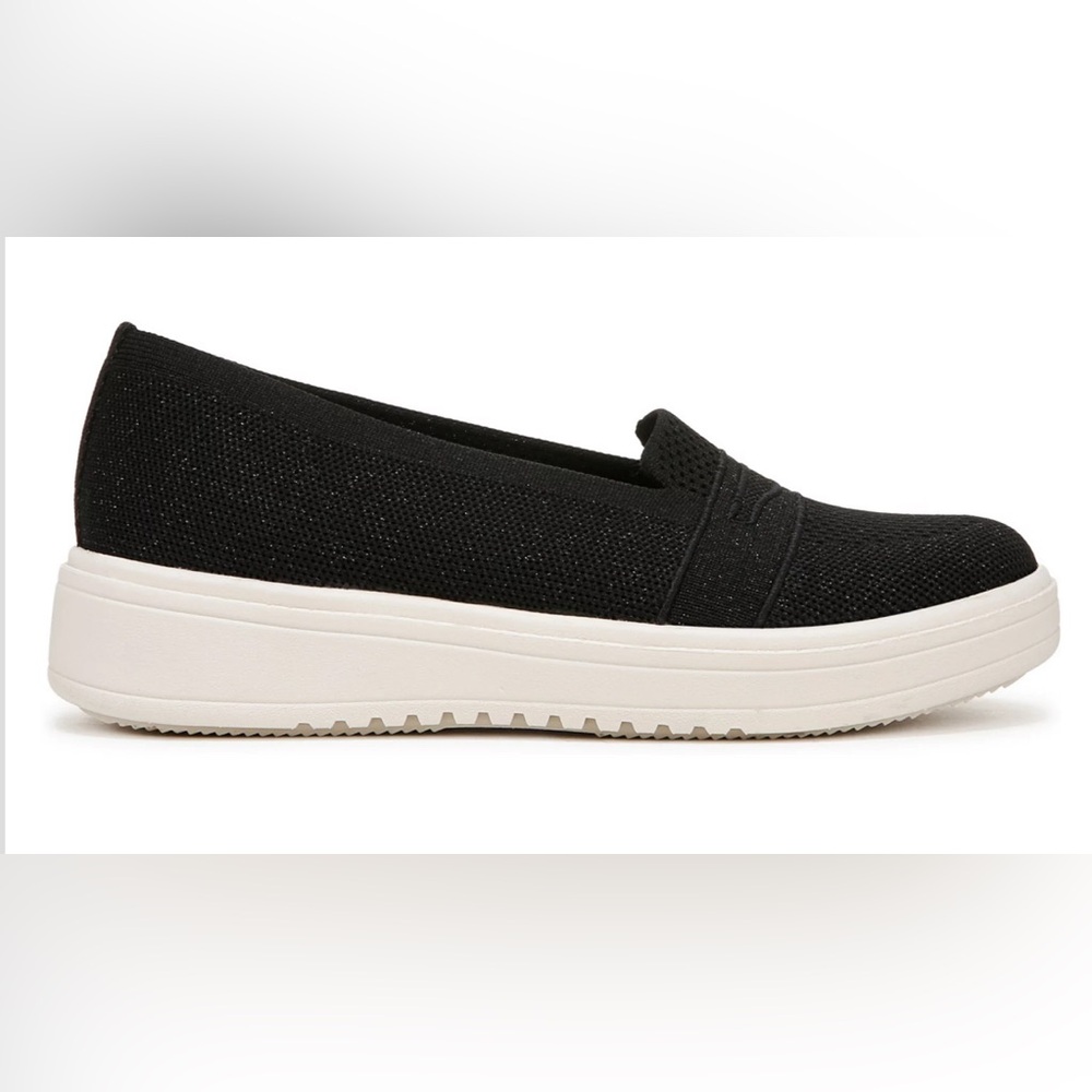 LifeStride x Bzees Valley Knit Slip-On Comfort Loafers Black/White size 11W NWT